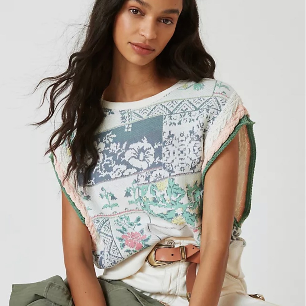 ❗️ISO❗️Anthropologie Aldomartins Floral Patchwork Vest